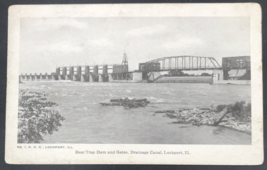 1920s Bear Trap Dam Gates Drainage Canal Controlling Works Lockport IL Postcard - £7.49 GBP