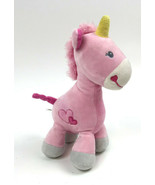 PINK Okie Dokie UNICORN Plush STUFFED Animal RATTLE Baby Toy HEARTS Girl... - £9.79 GBP