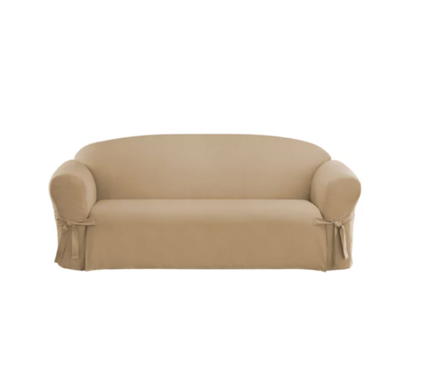 Sure Fit Solid Duck Cloth Sofa Slipcover, 74-96-In - £121.92 GBP