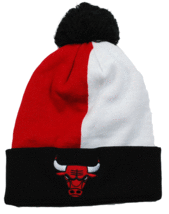 Chicago Bulls Mitchell &amp; Ness KS03Z NBA Team Basketball Knit Pom Hat/Beanie - £18.02 GBP