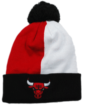 Chicago Bulls Mitchell &amp; Ness KS03Z NBA Team Basketball Knit Pom Hat/Beanie - £18.22 GBP