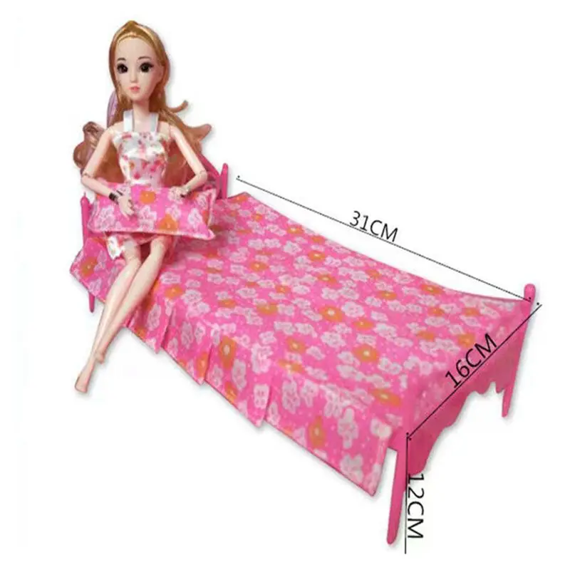 Doll Bed Kawaii Miniature Items Kids Toys Free Shipping Dollhouse Furniture For - £10.30 GBP