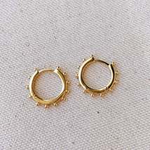 18k Gold Filled Hoop Earrings With Ball Around For Wholesale and Jewelry Supplie - £11.98 GBP