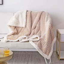 Lomao Sherpa Blanket Throw Blanket Soft Warm Fleece, Mustard Yellow, 51&quot;X63&quot; - £29.22 GBP