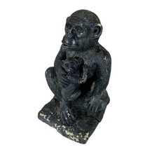 Resin Monkey Chimpanzee Mom and Baby Sitting 7.5&quot; Statue Figure - £14.12 GBP