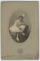 Antique c1900s Large 5.88x8.88 in Cabinet Card Beautiful Young Girl in White - £7.52 GBP
