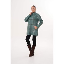 Vinci The Prado Reversible Green Leather Women Jacket image 13