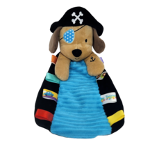 Taggies Brown Puppy Dog Pirate Security Blanket Stuffed Animal Plush Rattle Soft - £29.45 GBP