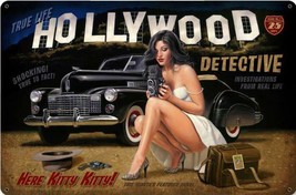 Hollywood Detective Pin Up Metal Sign Greg Hildebrandt - $29.95