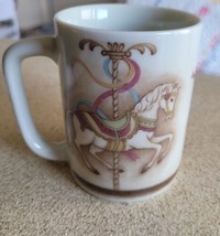 Otagiri Carousel Horse Merry Go Round Coffee Mug Tea Cup Ceramic Japan Vintage - £4.00 GBP