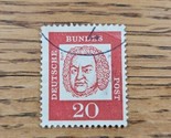 Germany Stamp Deutsche Bundespost Bach Famous Germans 20pf Used - $0.94