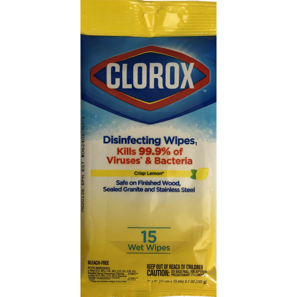 Primary image for Clorox Disinfecting Wipes - Travel Pack - Crisp Lemon Scent 15 Pack