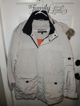 Perry Ellis America Mens Heavy Warm Windbreaker Jacket With Faux Hoodie ... - $34.15