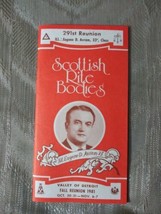 Vintage Scottish Rite Bodies Valley Of Detroit Fall Reunion 1981 Booklet... - $29.69