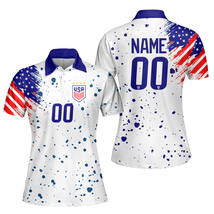 Custom Name USWNT Soccer FIFA Women&#39;s World Cup 2023 Polo Shirt  - $46.99+