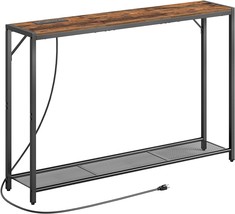 Alloswell Sofa Table, Console Table With Charging Station, Narrow Long Behind - £63.42 GBP