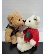 Hallmark Kissing 9 Inch Teddy Bears Christmas Plush - Magnetic Noses - £14.37 GBP