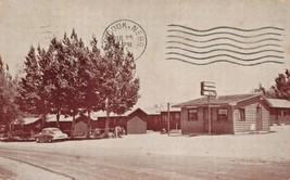 West Cody WYOMING~1940s Covered Wagon MOTEL-HWY 14 &amp; 20~1956 Postmark Postcard - £6.21 GBP