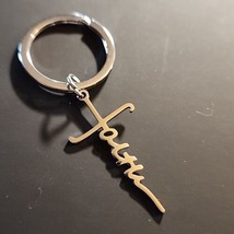 Faith Keychain Script Inspirational Christian Witness Key Ring - $9.89