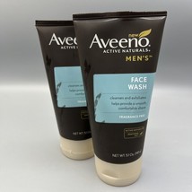 (2) Aveeno Active Naturals Men&#39;s Face Wash Fragrance Free 5.1 oz With Oa... - £38.58 GBP