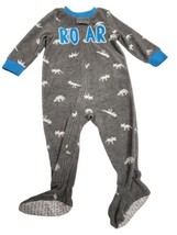Size 12M Carter's Fleece Pajamas PJ  Footed Sleeper Roar Dinosaurs Dino - $5.89