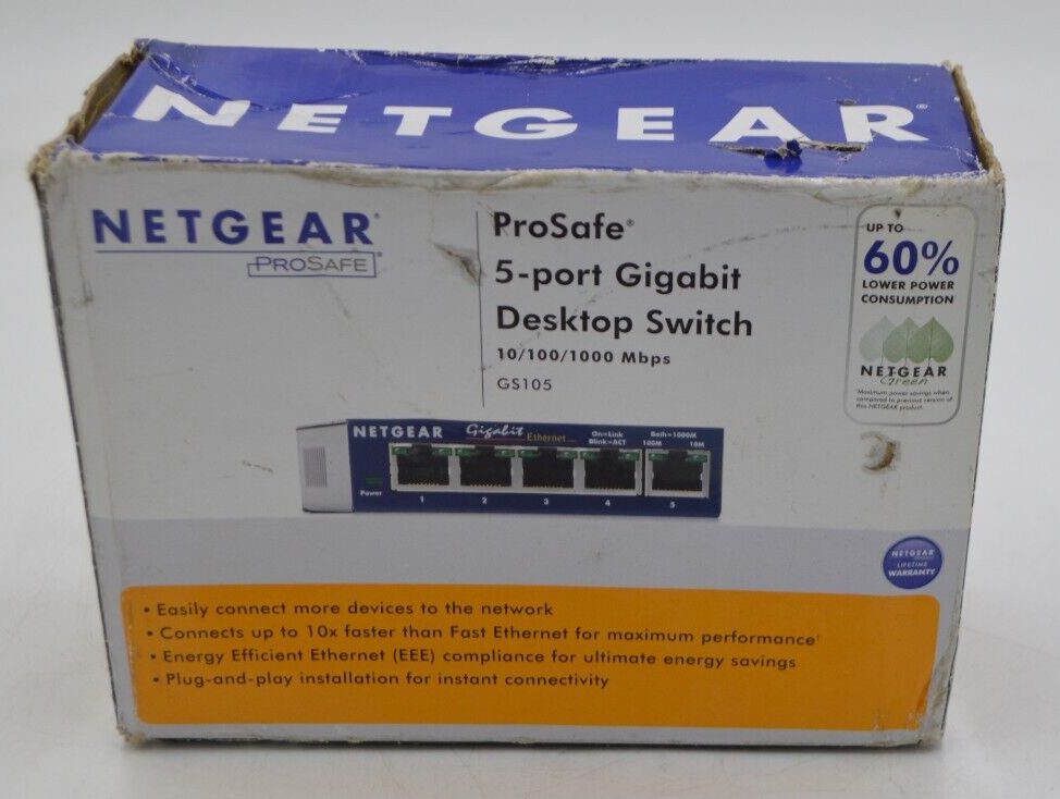 NetGear ProSafe 5-Port Gigabit Desktop Switch GS105 - $26.14