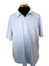 Molokai Surf Co. Button Front Shirt Men&#39;s Size XXL Blue Cotton Blend Short Slv - £12.12 GBP