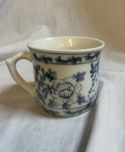 Vintage Blue and White Coffee Tea Cup Mug China Floral 2.5” - £3.71 GBP