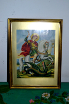 Vintage Framed Picture of Saint George - $29.60