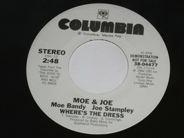 Moe &amp; Joe Where&#39;s The Dress 45 Rpm Record Vinyl Columbia Label Promo - £9.43 GBP