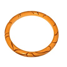 Bakelite Carved Beige 8&quot; Bangle Bracelet - £59.06 GBP