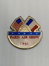 Vintage Badge Lapel Pin Paris Air Show 1981 Aviation KG Airplanes Flags - $24.75