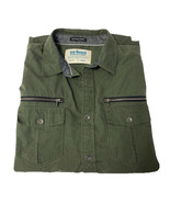 Urban Pipeline Utility Shirt Mens L Green Roll-up Sleeve Ripstop Button ... - $25.90 CAD