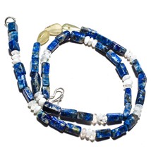Lapis Lazuli Natural Gemstone Beads Jewelry Necklace 17&quot; 93 Ct. KB-231 - £8.54 GBP
