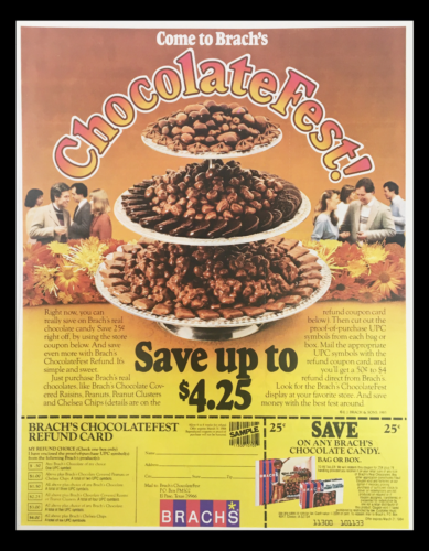 Primary image for 1984 Brach's Chocolate Candy Fest Circular Coupon Advertisement