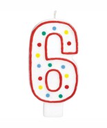 Candle Jumbo #6 Molded Number Happy Birthday Party Cake Topper 6th  New - $92.73 MXN