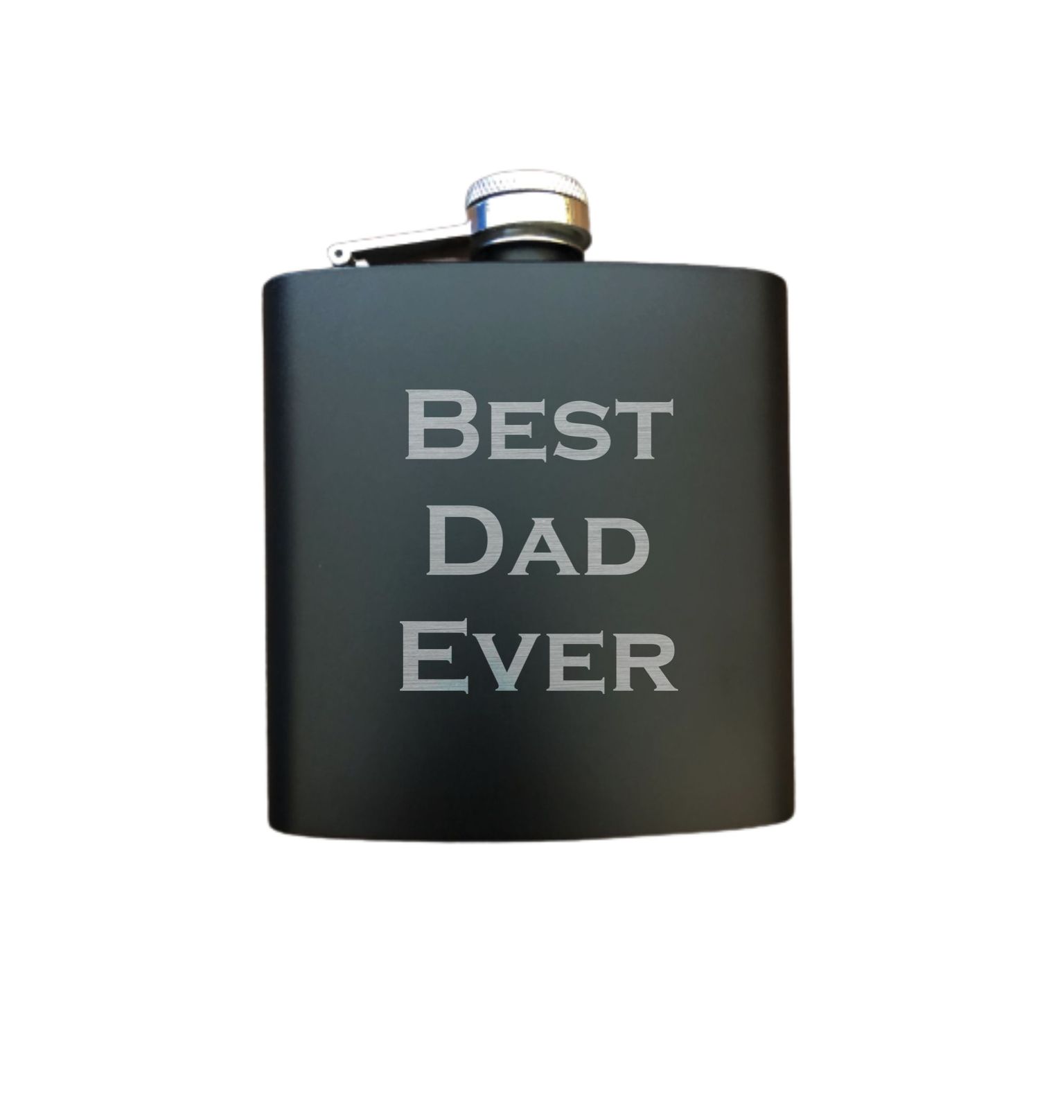 Primary image for Gift for Dad Engraved Steel Flask - Best Dad Ever - Fathers Day, Flask Sets