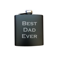 Gift for Dad Engraved Steel Flask - Best Dad Ever - Fathers Day, Flask Sets - £11.76 GBP