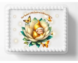 Sweet Little Baby Gnome Almost Home Edible Image Baby Shower Birthday Party Cake - $16.47