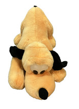 Pluto Dog Soft Plush Walt Disney World Laying Down Yellow Stuffed 14 in Vintage - £7.09 GBP