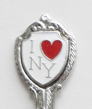 Collector Souvenir Spoon USA New York I Heart Love NY Cloisonne Emblem - £3.98 GBP