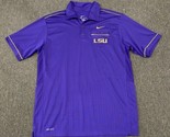 LSU Tigers Polo Men LG Purple Nike Team Dri-Fit Football Pocket Jersey-s... - $18.70