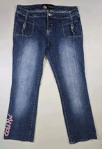 Ecko Red Buckle Pockets Medium Wash Blue Denim Bootcut Jeans Size 15 33x... - $17.57