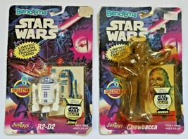 1993 Star Wars Bend-Ems R2-D2 &amp; Chewbacca Limited Edition Action Figures W/Card - £12.74 GBP