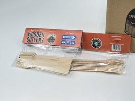 Jack Camping Wood Cutlery Eco-Friendly Forks 24 packs of 10 each NIP - £19.97 GBP