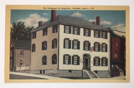 Birthplace Longfellow Portland Maine Me Vintage Linen Postcard Dexter Press UNP - £3.74 GBP