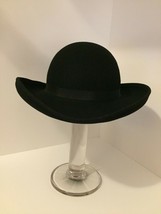 Vintage Doeskin Felt Black 100% Wool Unique Ladies Women&#39;s Hat USA - £39.04 GBP