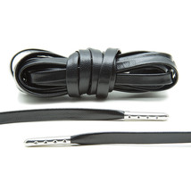 Premium Flat Leather Sneaker Laces (Black with Silver Tips) - £11.18 GBP+