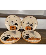 Eli Ana Happy Halloween Bat Black Cat Pumpkin Spiderweb Salad Plates S/4... - $1,101.88 MXN