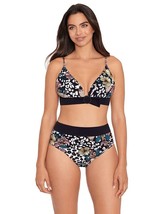MSRP $86 Skinny Dippers Removable Soft Cup Bikini Top Black Size Medium - £26.31 GBP